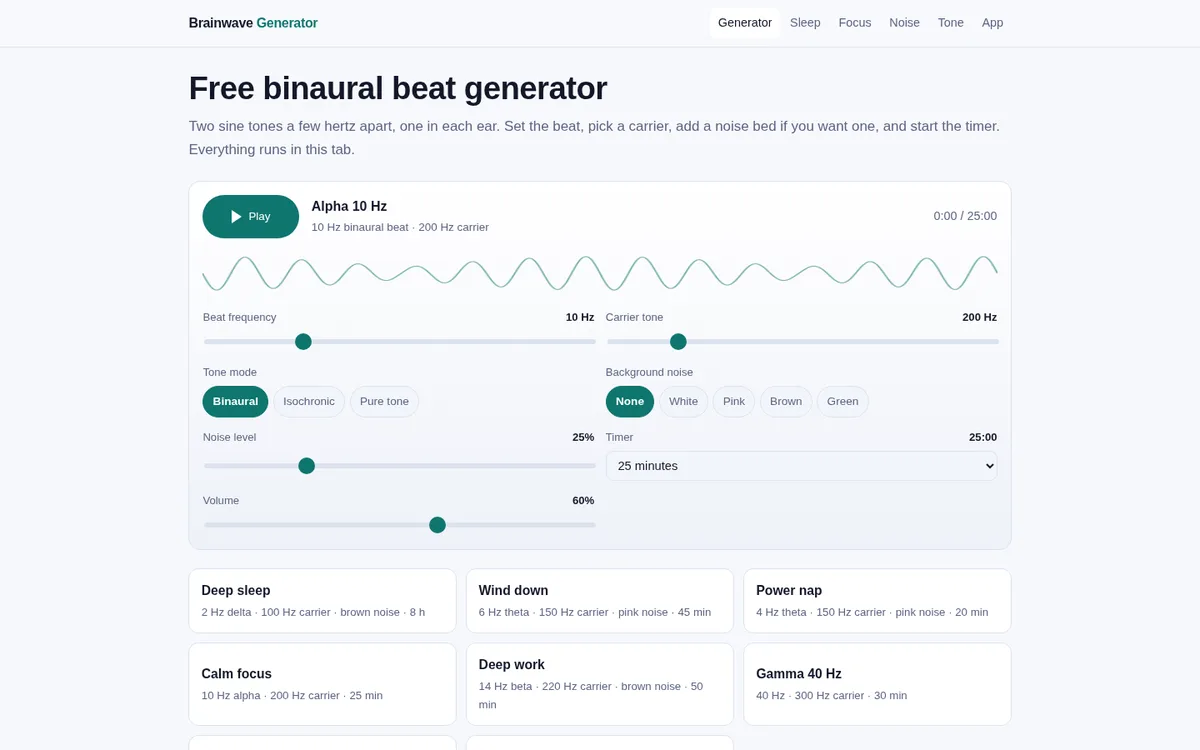 Brainwave Generator Web